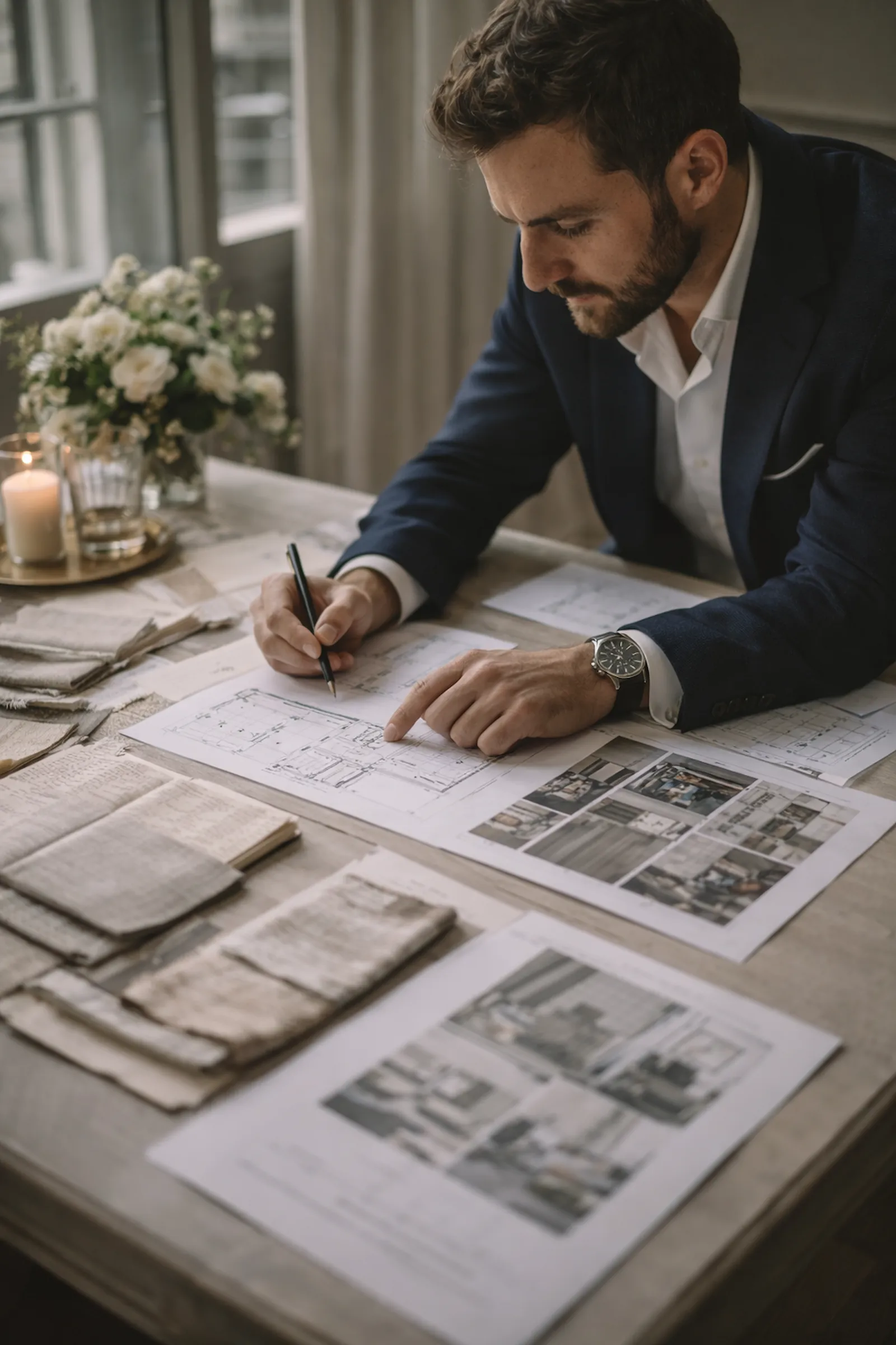 Antonio Calzas wedding planner diseñando una boda elegante en Galicia y Madrid